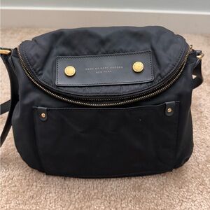 Marc by Marc Jacobs Black Nylon Crossbody with Gold Details